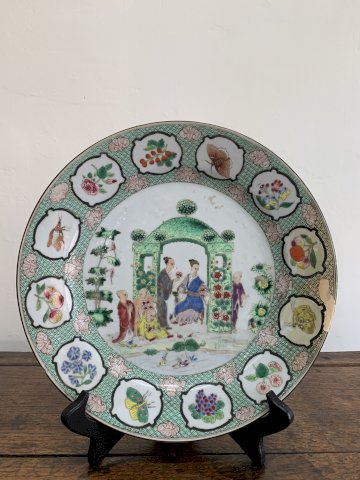 Assiette Porcelaine Chine « Décor Cornelis Pronk »Époque Qianlong 
