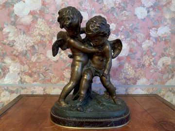 Bronze « Les Amours en Bronze se Disputants le Cœur »D’après Falconet 